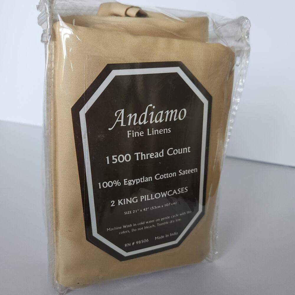 1500 Thread Count Luxury Egyptian Cotton Sateen 2 King Pillowcases NOS Cafe